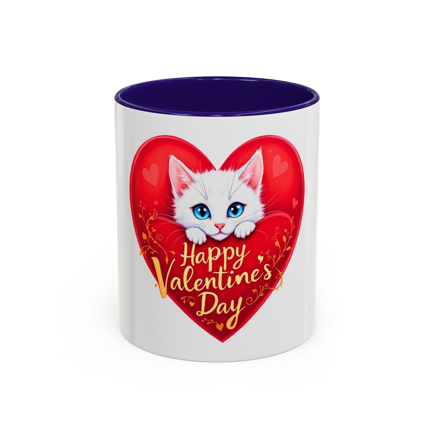 Adorable White Kitten Valentine's Day Mug – Cute & Romantic Gift (11oz)