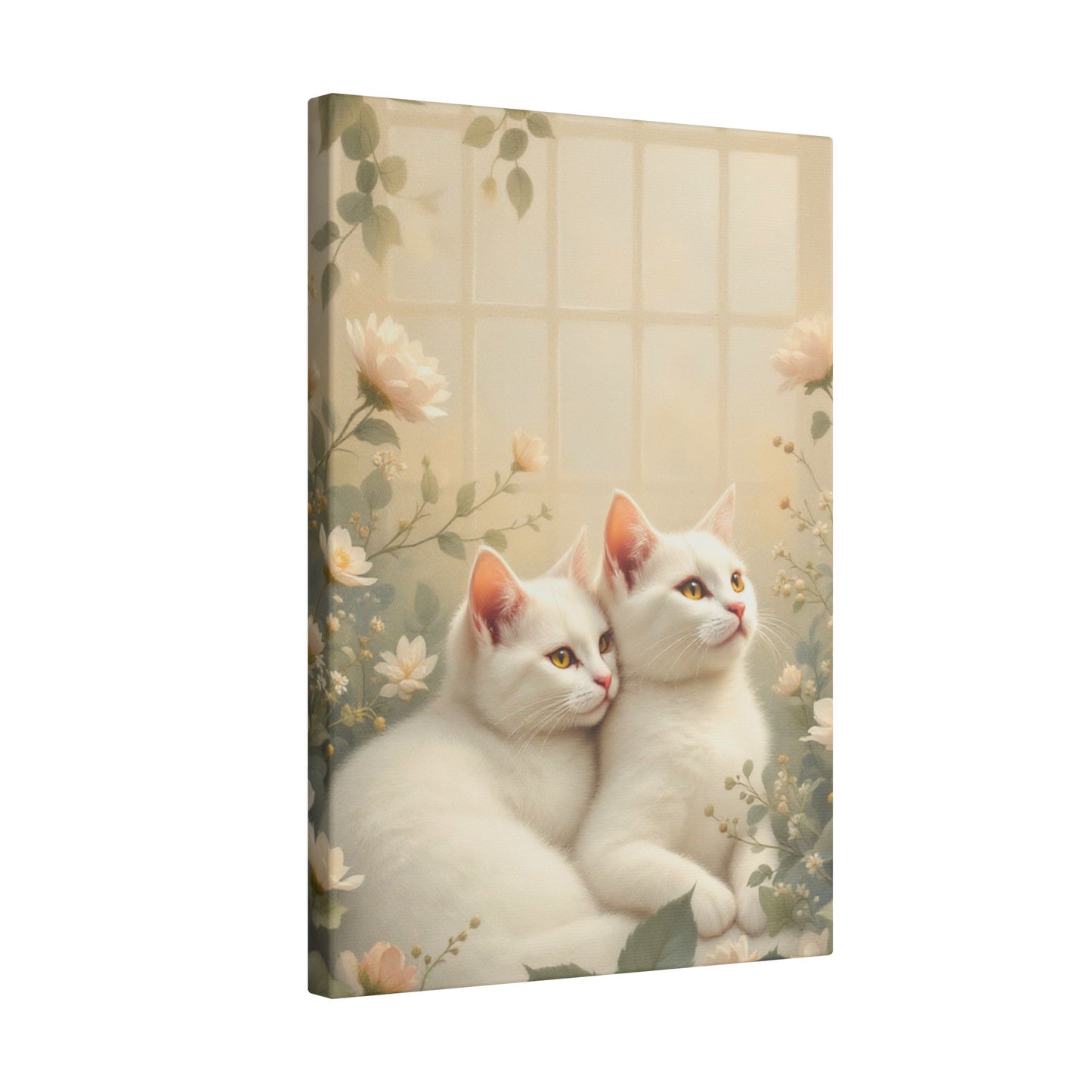 Chatons en chocolat blanc : Impression giclée d'art floral d'hiver serein