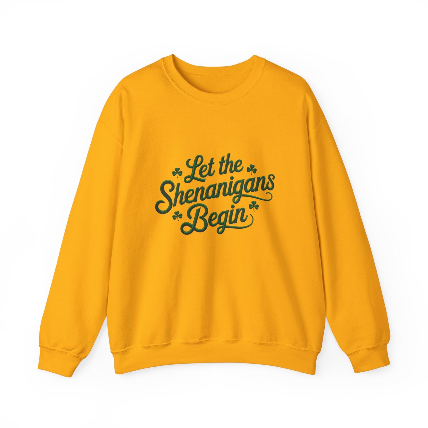 Gildan 18000 Unisex Heavy Blend™ Crewneck Sweatshirt - Let the Shenanigans Begin St. Patrick’s Day Design