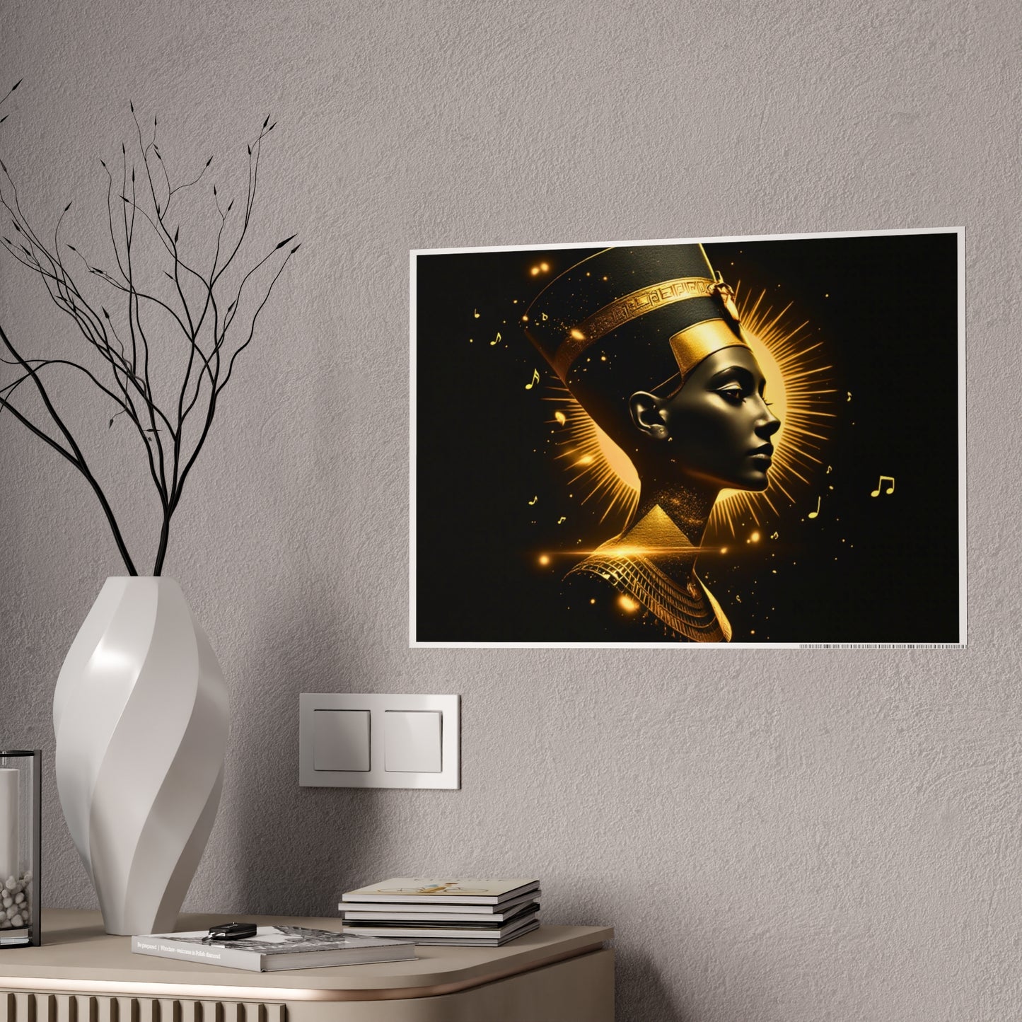 Jazz-Inspired Glossy Poster Art | Nefertiti Reimagined