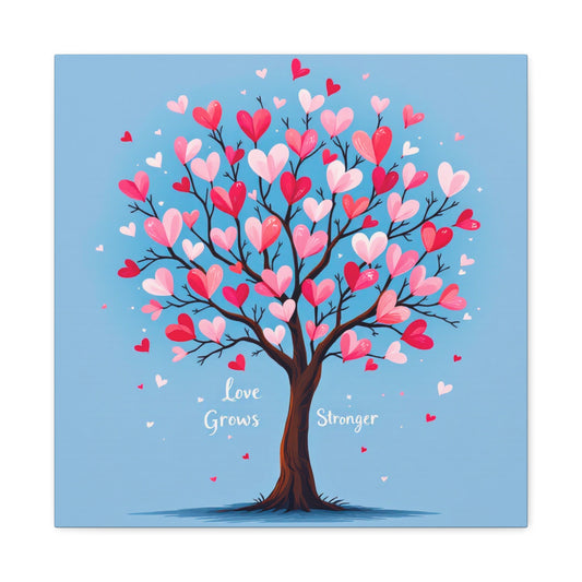 Love Grows Stronger – Heart Tree Canvas Art