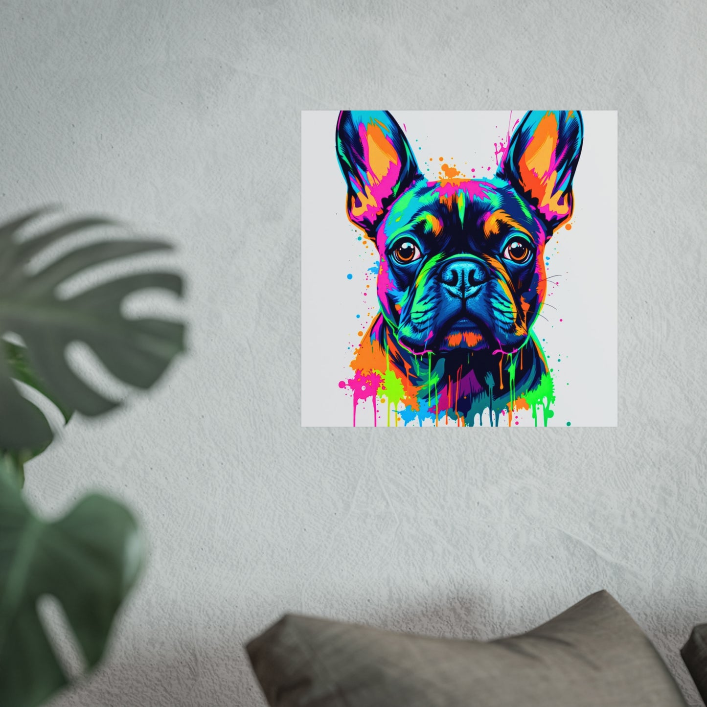 Neon Drip French Bulldog - Vibrant Pop Art