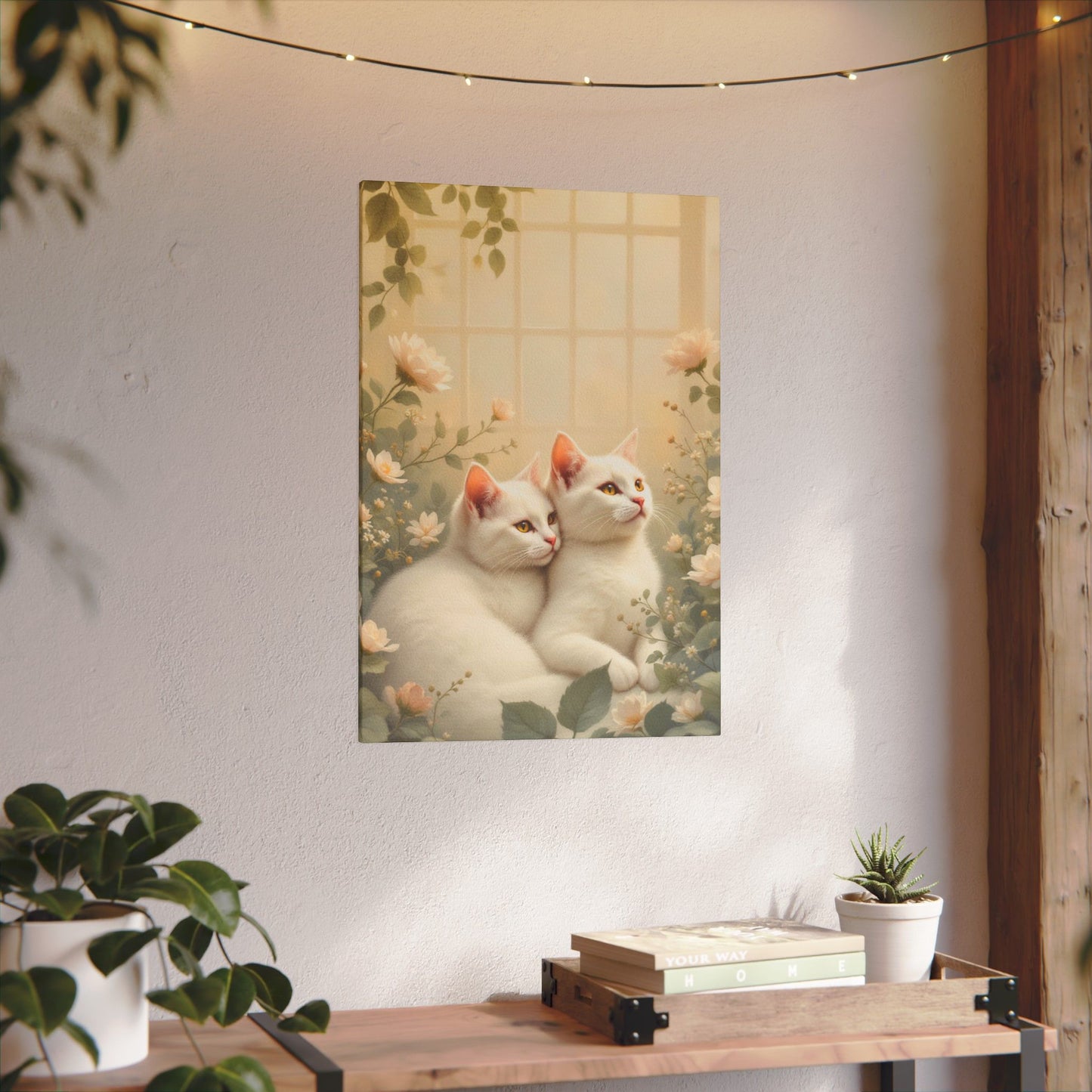 Chatons en chocolat blanc : Impression giclée d'art floral d'hiver serein