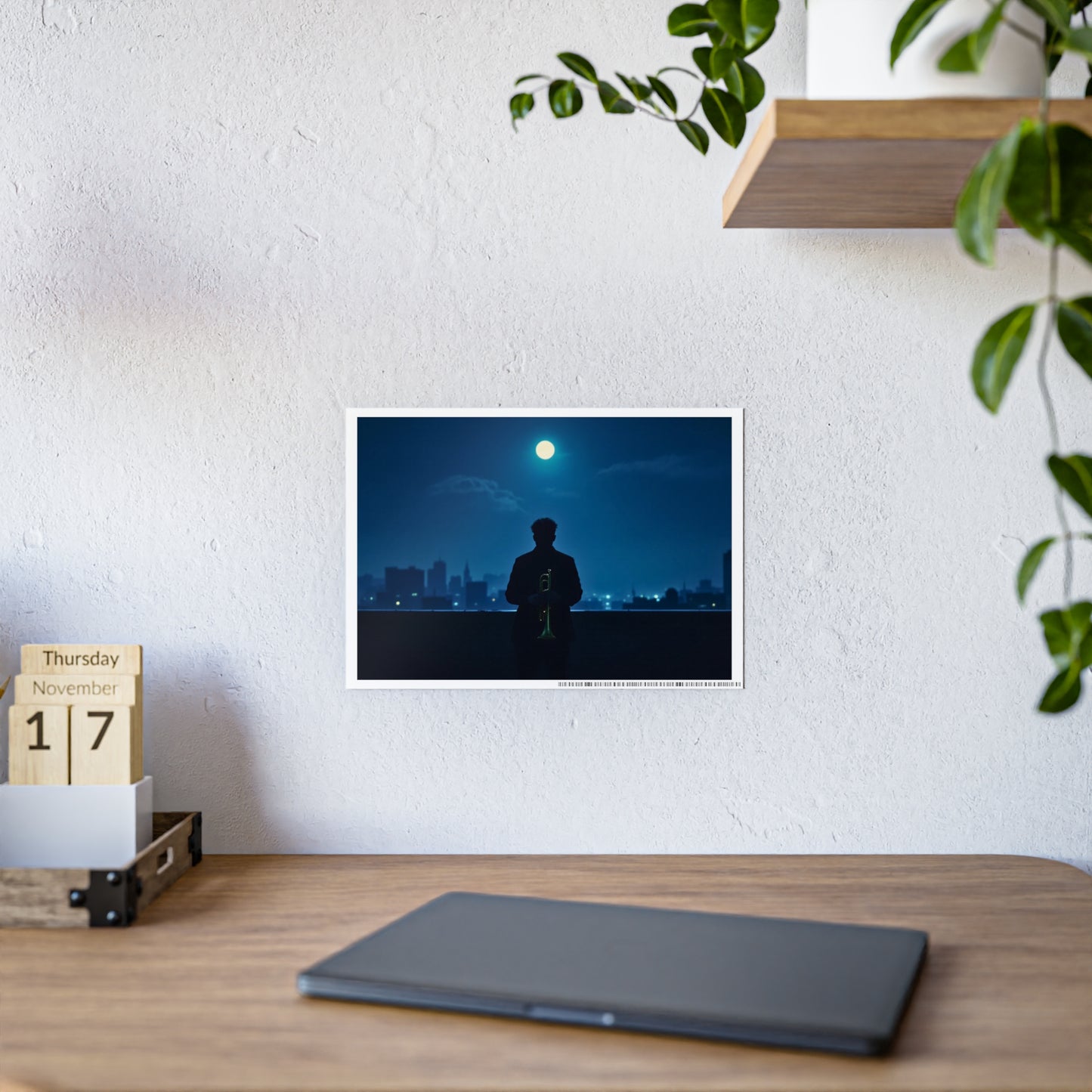 Jazz-Inspired Glossy Poster Art | Midnight Reverie