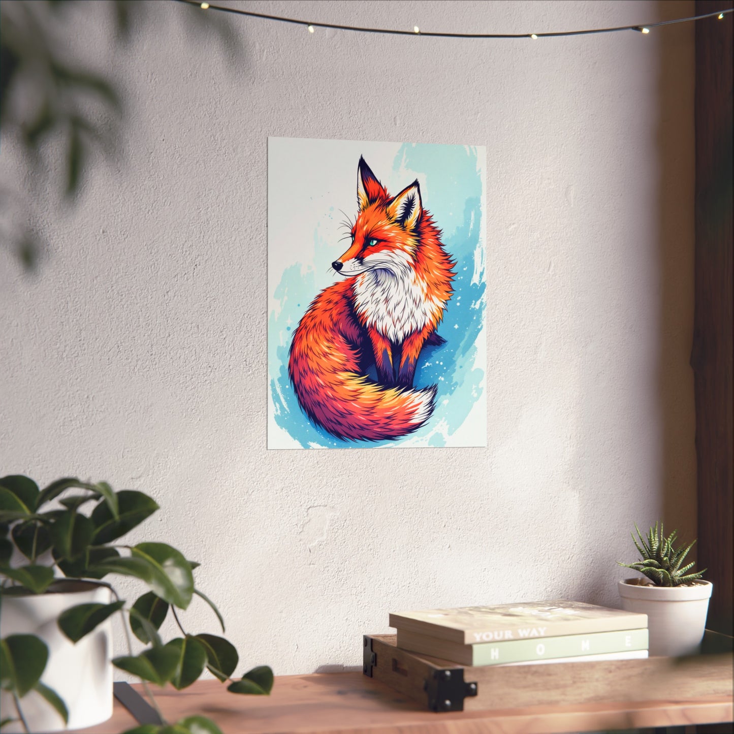Vibrant Fox Illustration - Bold Artistic Wildlife