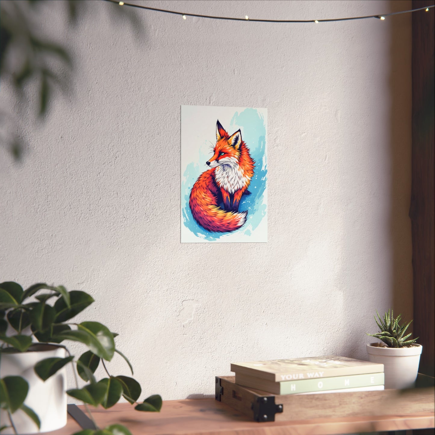 Vibrant Fox Illustration - Bold Artistic Wildlife