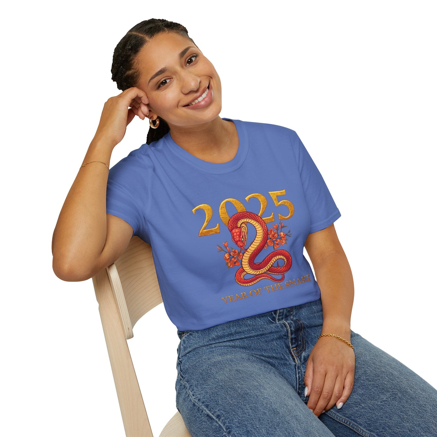 Gildan 64000 Unisex Softstyle Short-sleeve Tee | 2025 Year of the Snake Chinese New Year Design