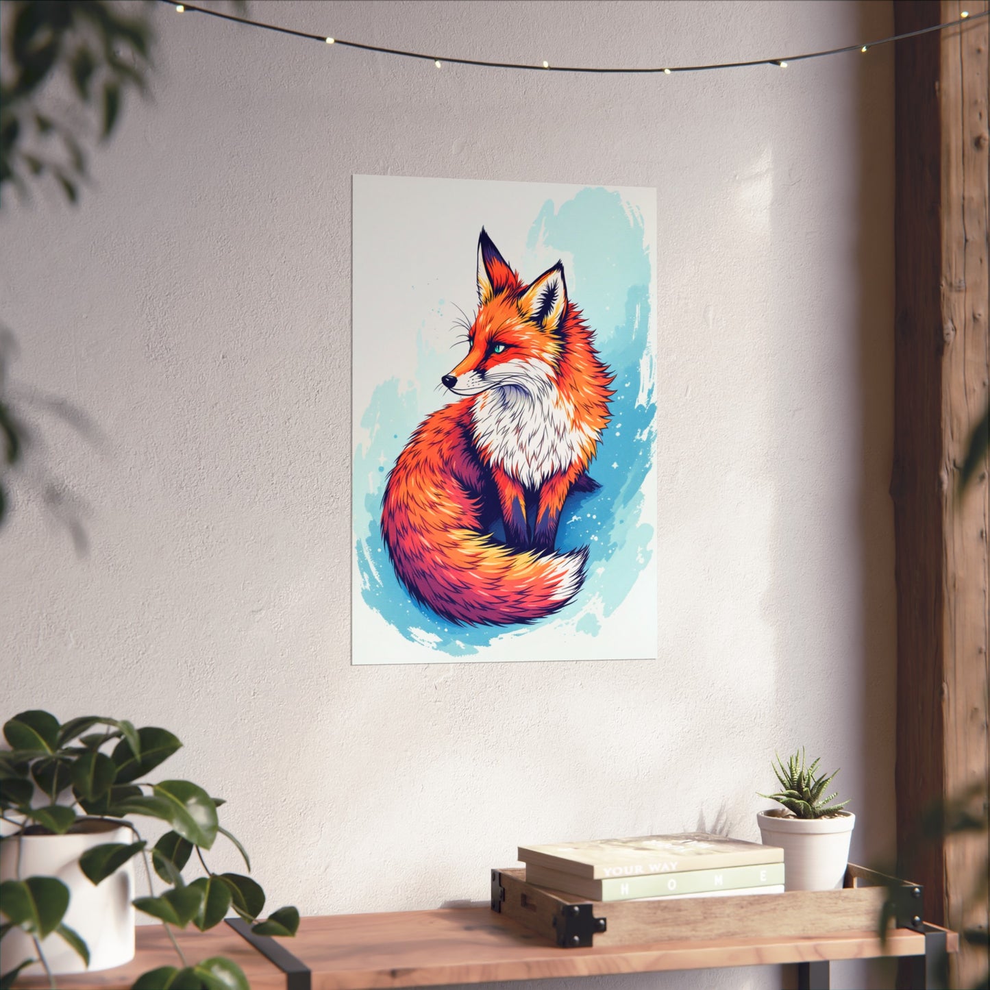 Vibrant Fox Illustration - Bold Artistic Wildlife