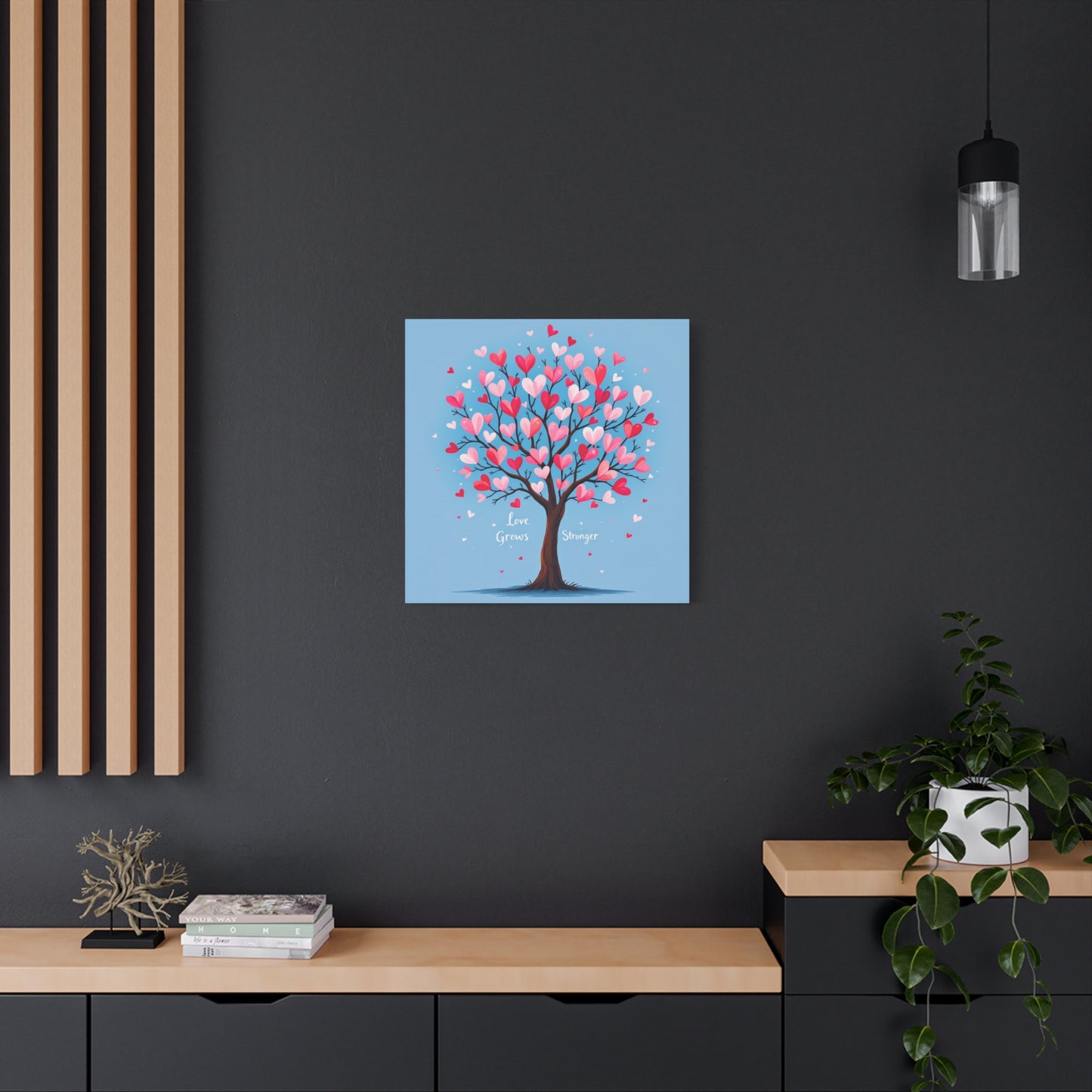 Love Grows Stronger – Heart Tree Canvas Art