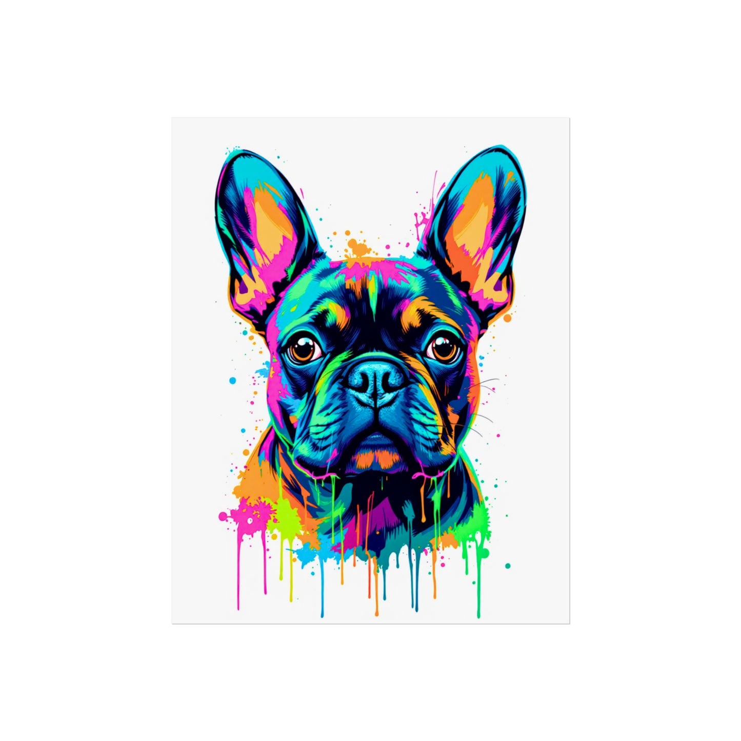 Neon Drip French Bulldog - Vibrant Pop Art