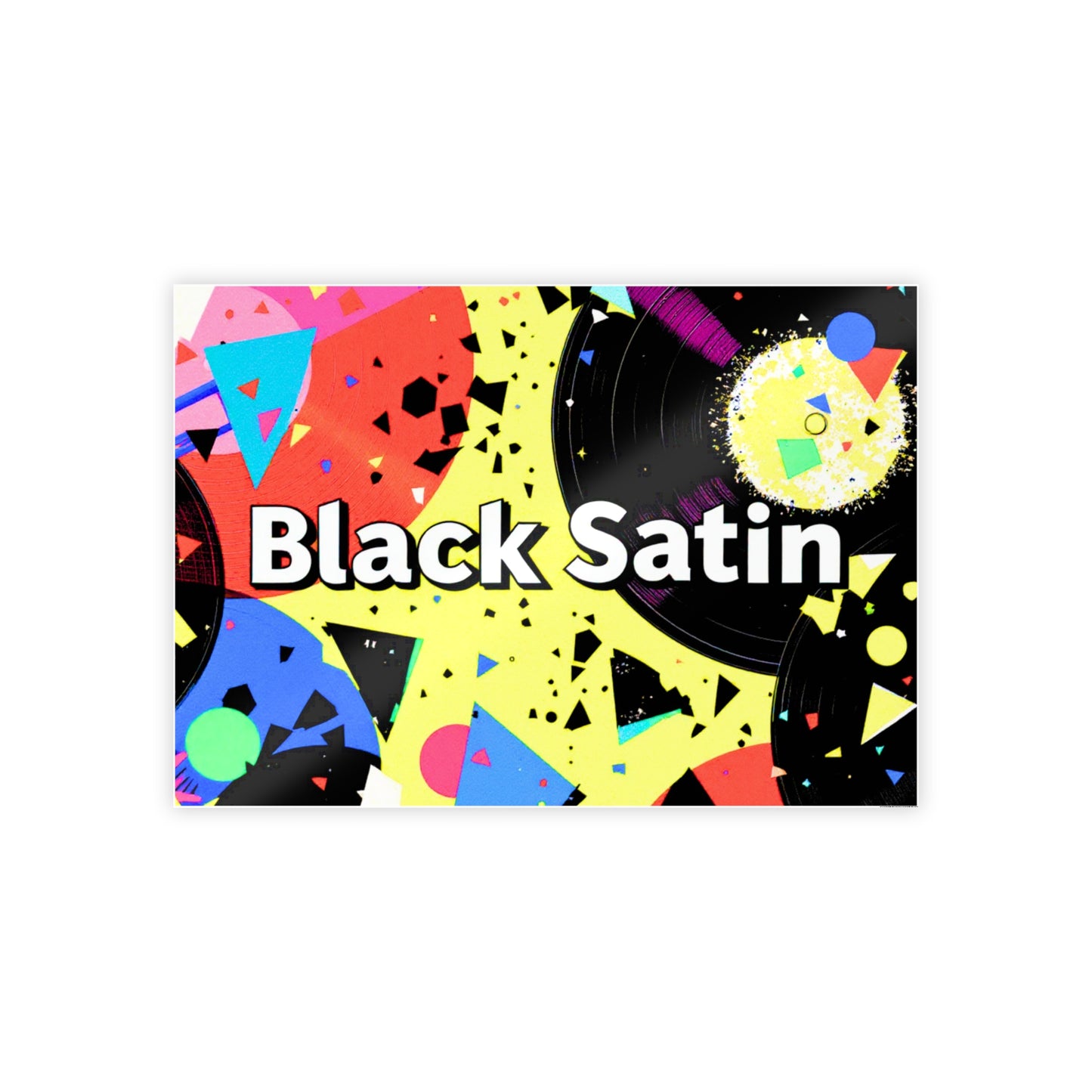 Jazz-Inspired Glossy Poster Art | Black Satin Layers