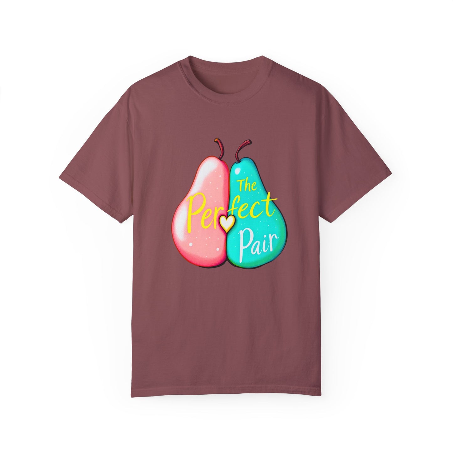 Comfort Colors 1717 Unisex Garment-Dyed T-shirt - "The Perfect Pair" Cute Pear Couple Design (v2)
