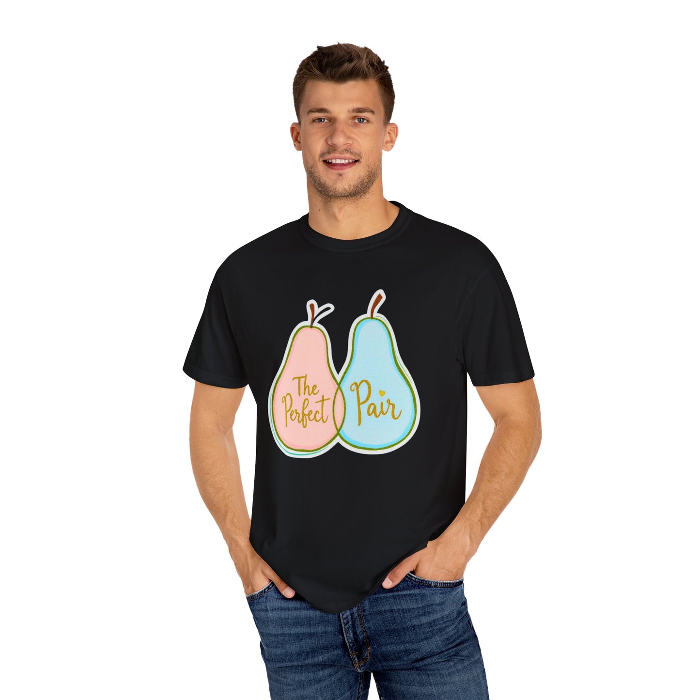 Comfort Colors 1717 Unisex Garment-Dyed T-shirt - "The Perfect Pair" Cute Pear-Themed Design (v1)