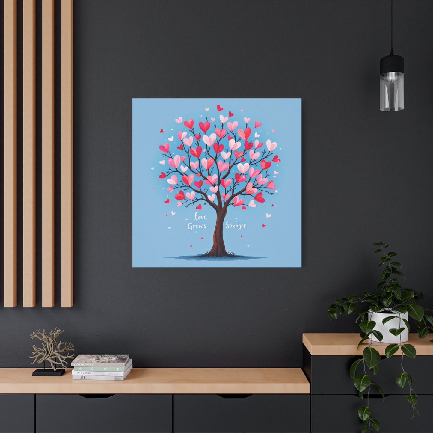Love Grows Stronger – Heart Tree Canvas Art