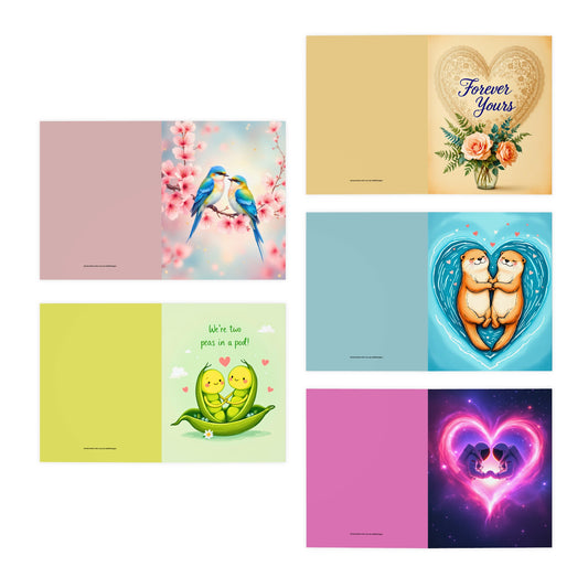 5-Pack Valentine's Day Greeting Cards – Cute & Romantic Designs