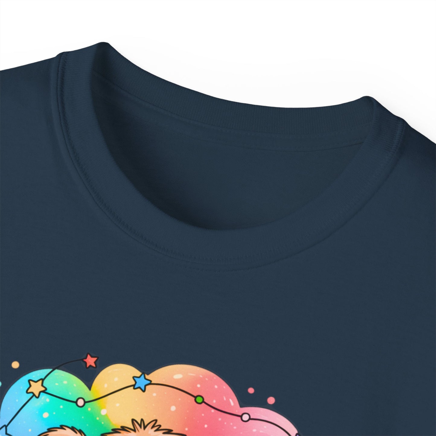 Bearly Awake Teddy Bear Tee | Cute Coffee Bear Wrapped in Rainbow Blanket