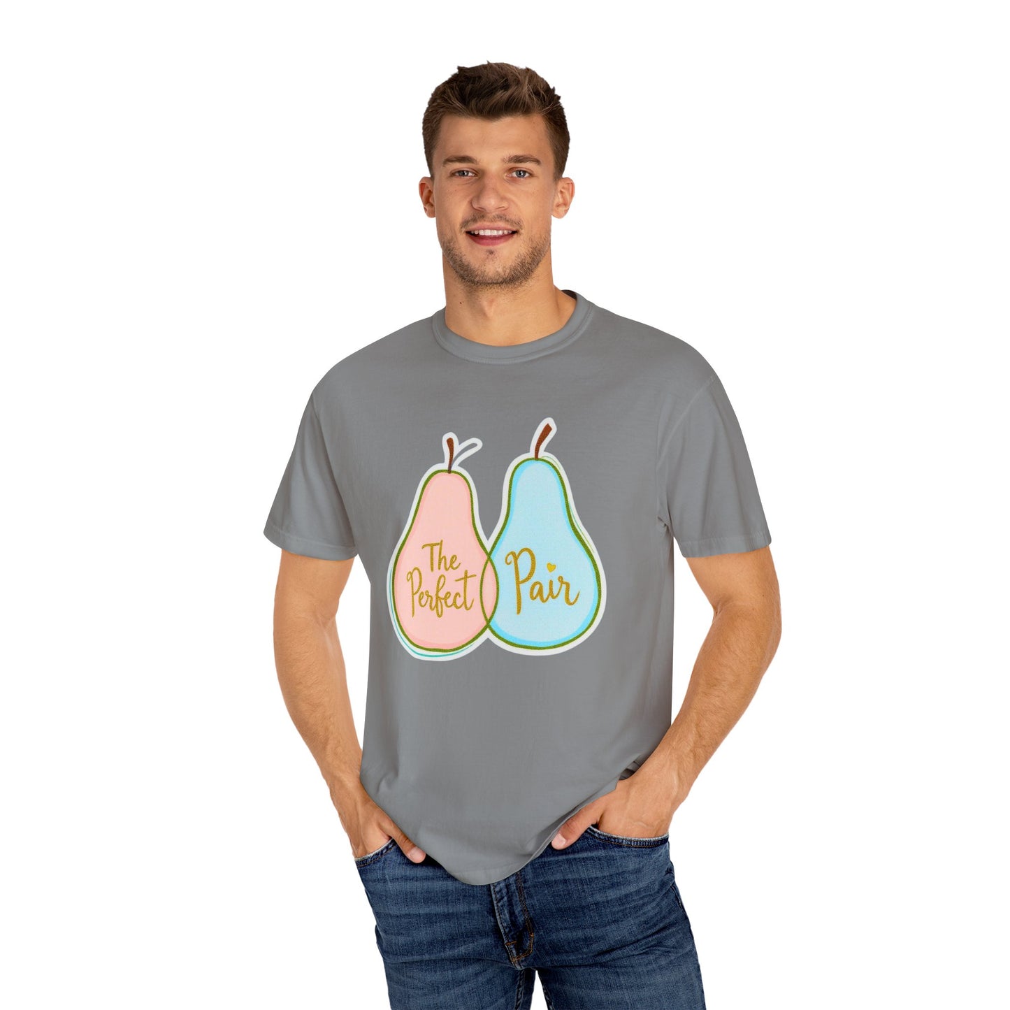 Comfort Colors 1717 Unisex Garment-Dyed T-shirt - "The Perfect Pair" Cute Pear-Themed Design (v1)