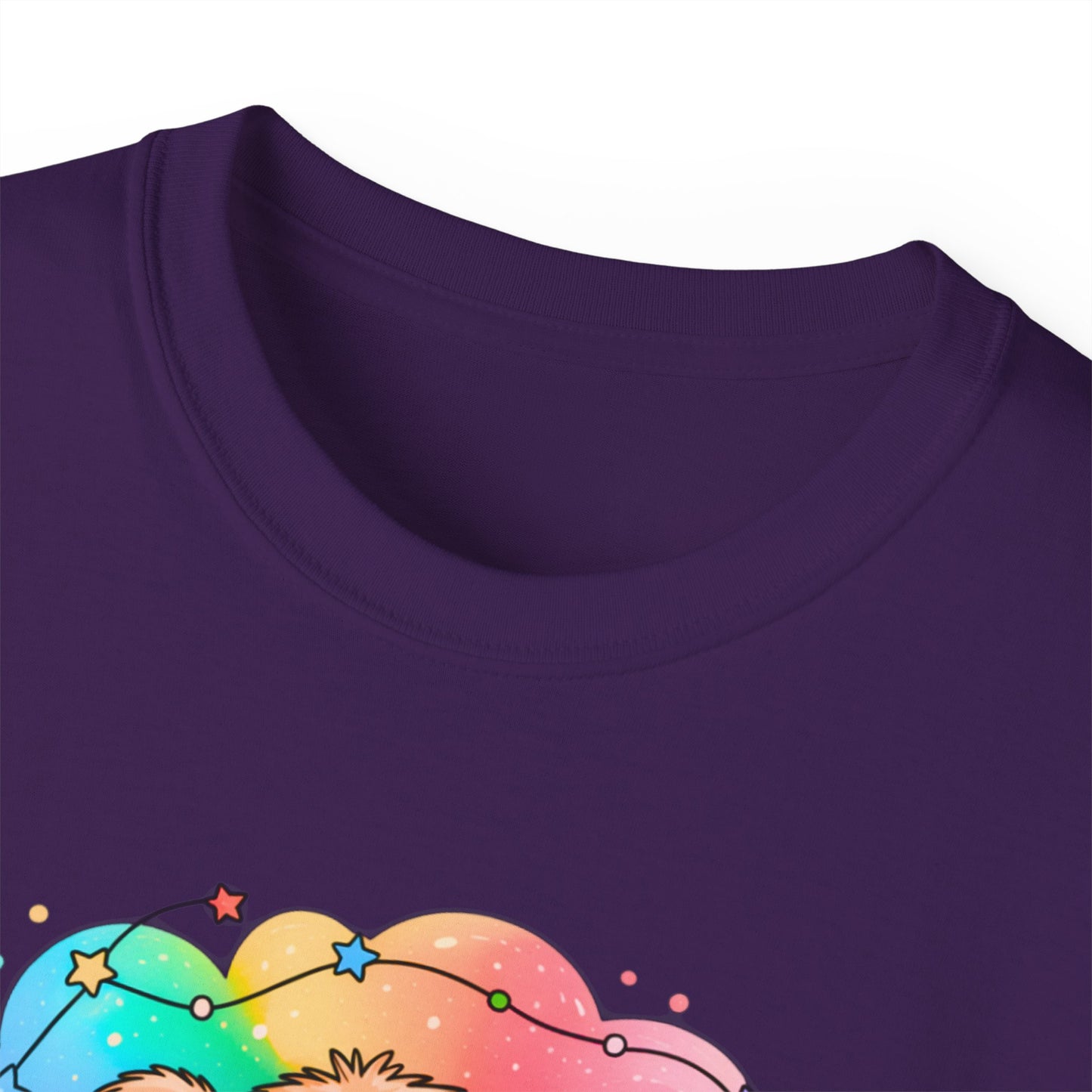 Bearly Awake Teddy Bear Tee | Cute Coffee Bear Wrapped in Rainbow Blanket