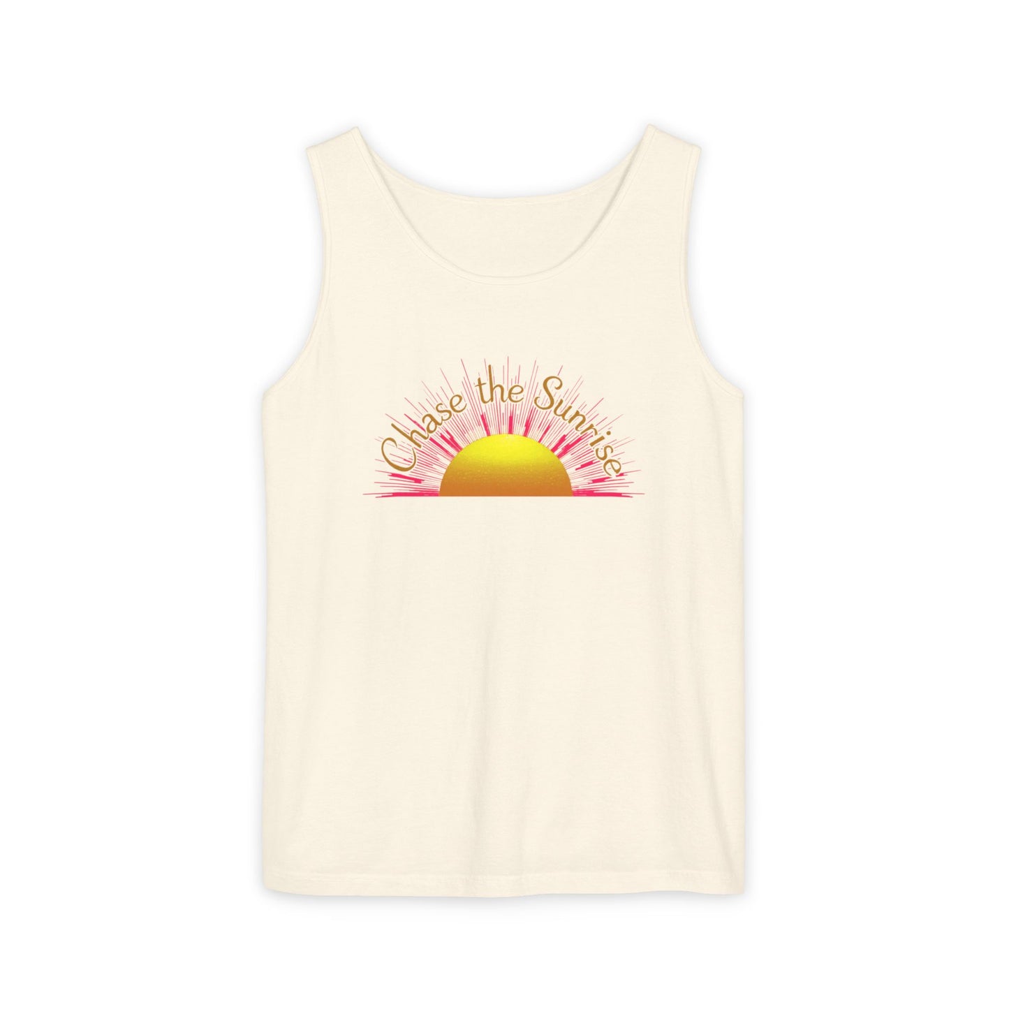 Comfort Colors® 9360 Women's Garment-Dyed Tank Top - Chase the Sunrise Aesthetic Design