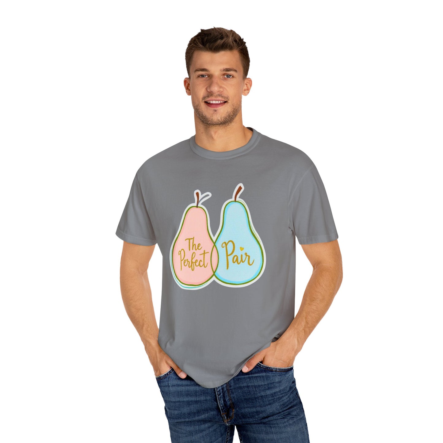 Comfort Colors 1717 Unisex Garment-Dyed T-shirt - "The Perfect Pair" Cute Pear-Themed Design (v1)
