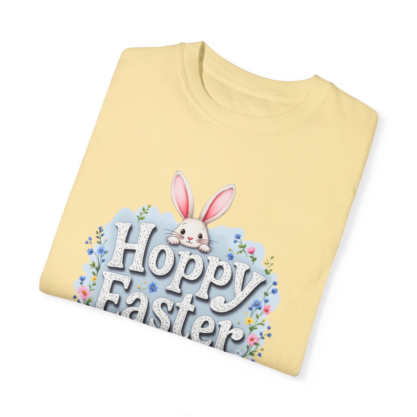 Comfort Colors 1717 Unisex Garment-Dyed T-shirt - Hoppy Easter Bunny Peek