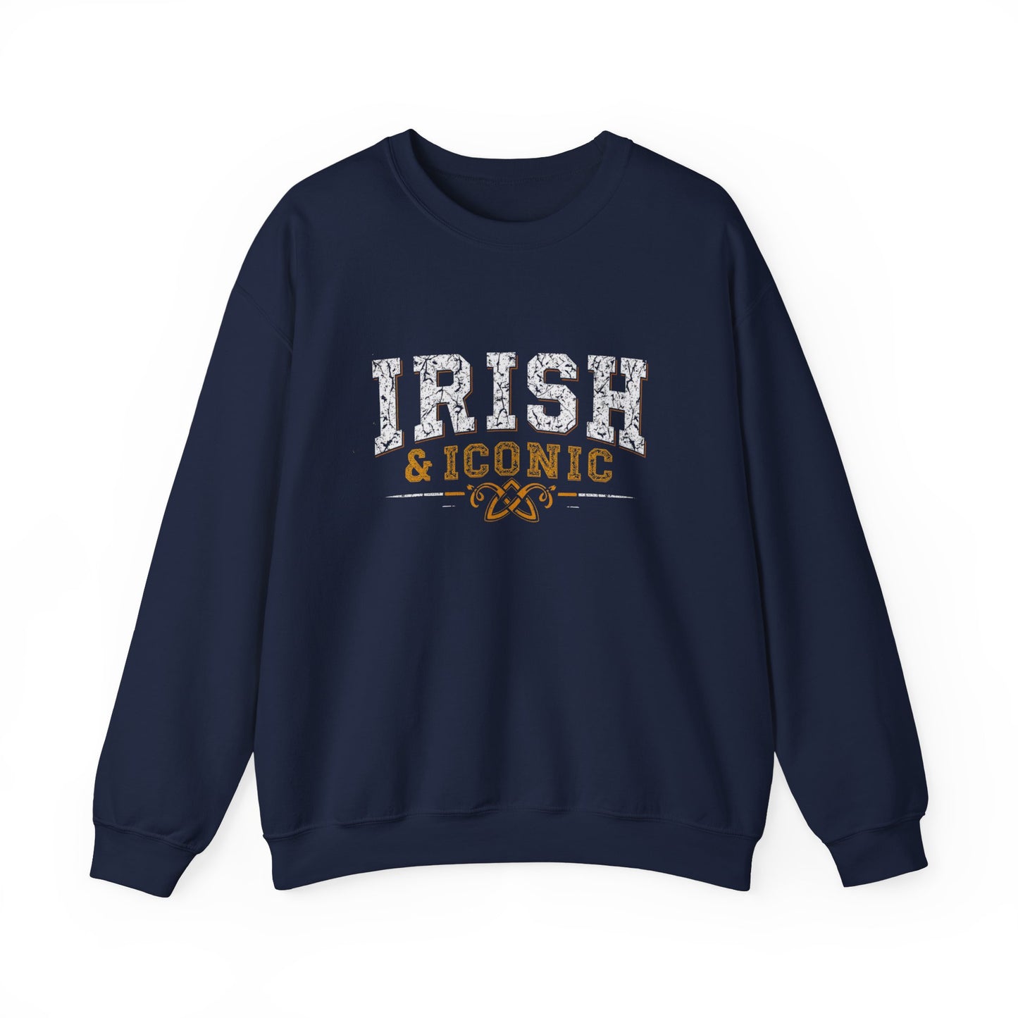 Gildan 18000 Unisex Heavy Blend™ Crewneck Sweatshirt - Irish & Iconic Vintage Distressed St. Patrick’s Day Design