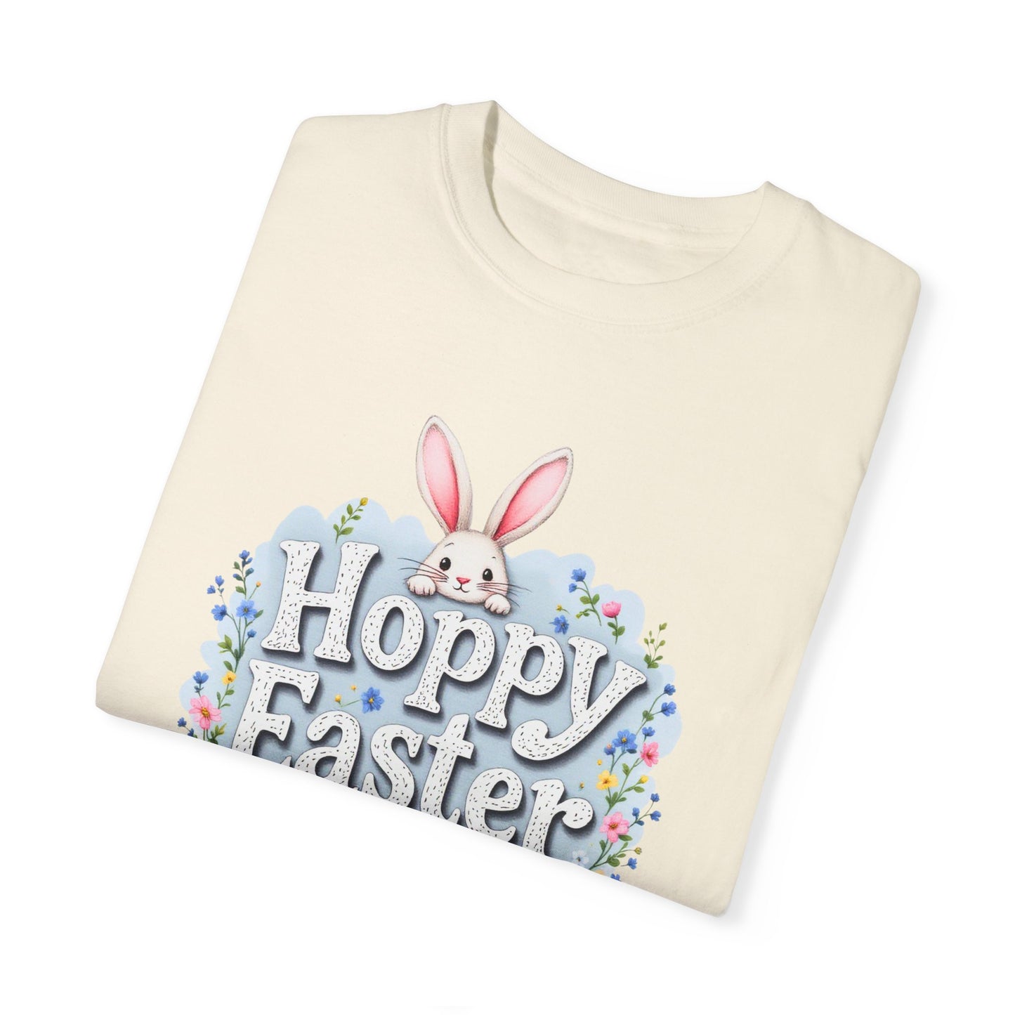 Comfort Colors 1717 Unisex Garment-Dyed T-shirt - Hoppy Easter Bunny Peek