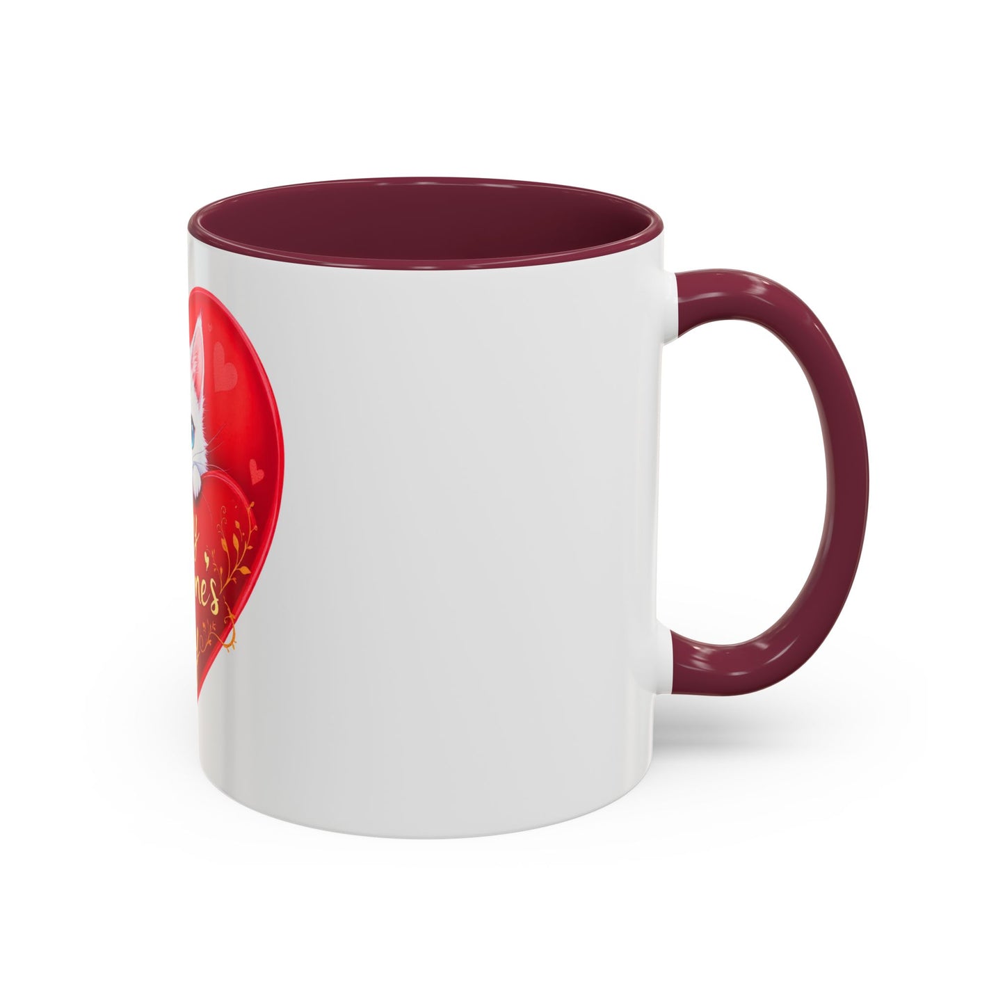 Adorable White Kitten Valentine's Day Mug – Cute & Romantic Gift (11oz)