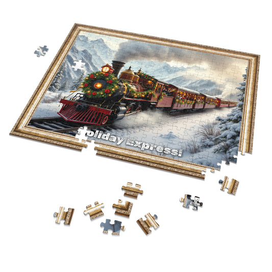 Holiday Express Jigsaw Puzzle with Metal Tin – A Festive Winter Train Adventure