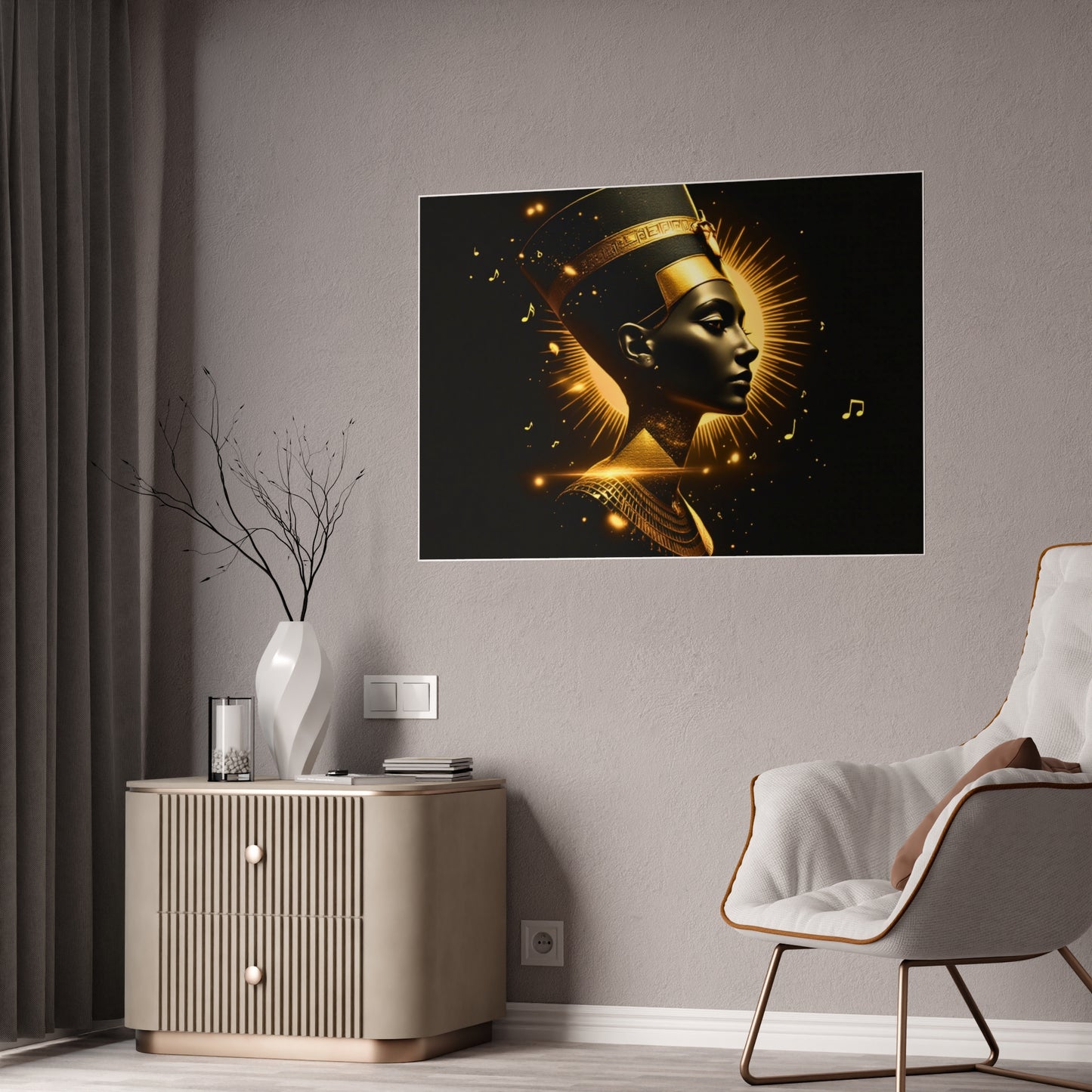 Jazz-Inspired Glossy Poster Art | Nefertiti Reimagined