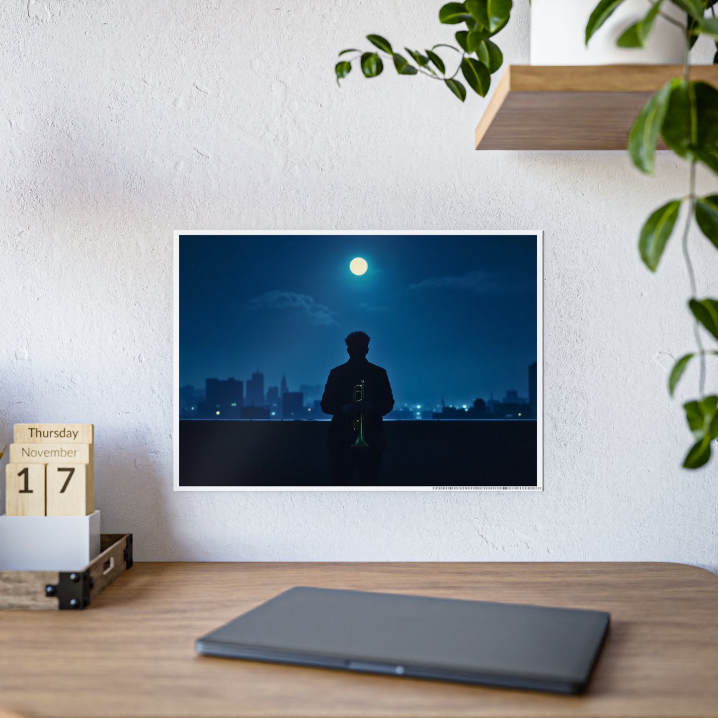 Jazz-Inspired Glossy Poster Art | Midnight Reverie