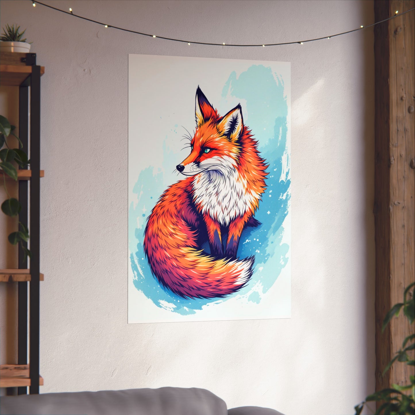Vibrant Fox Illustration - Bold Artistic Wildlife