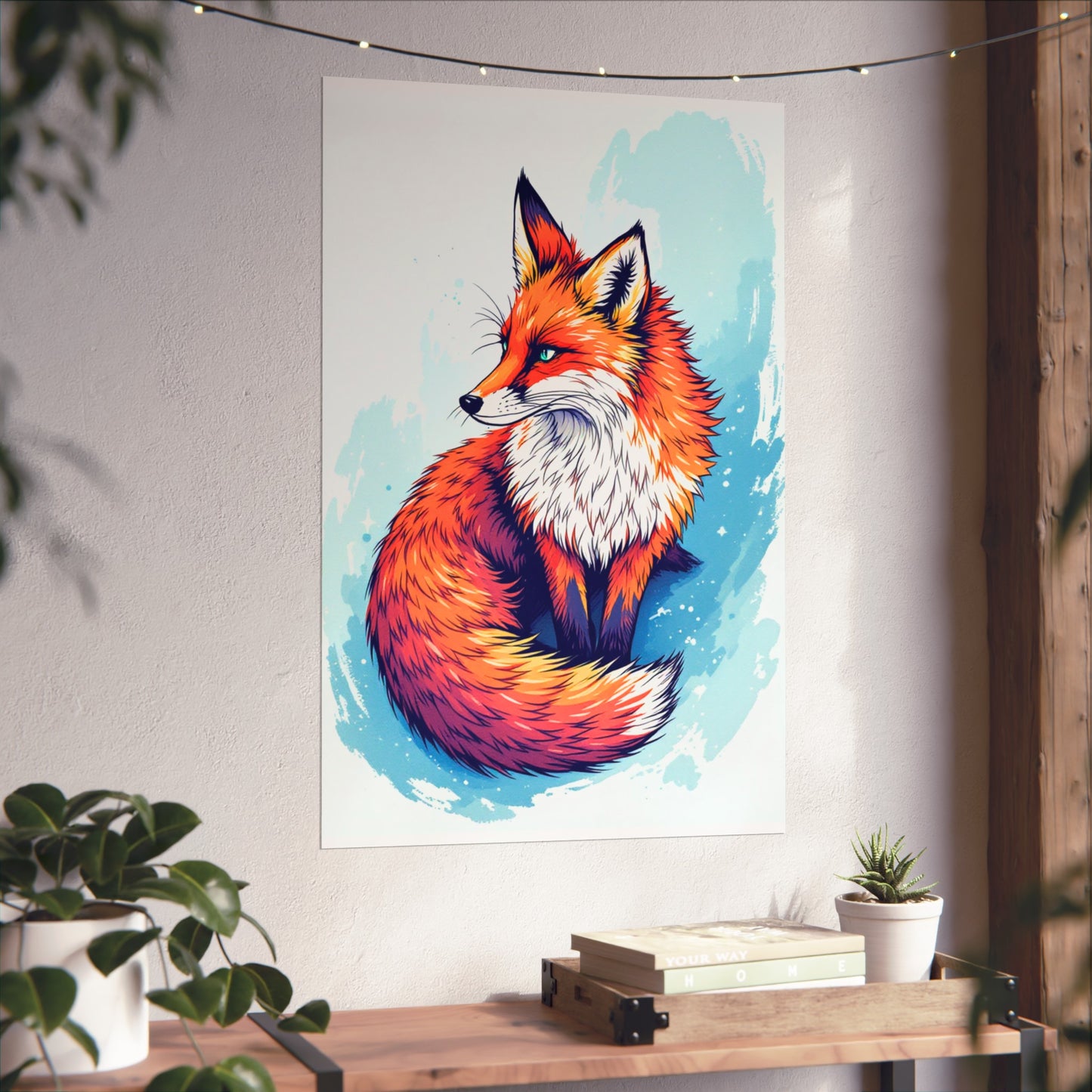 Vibrant Fox Illustration - Bold Artistic Wildlife