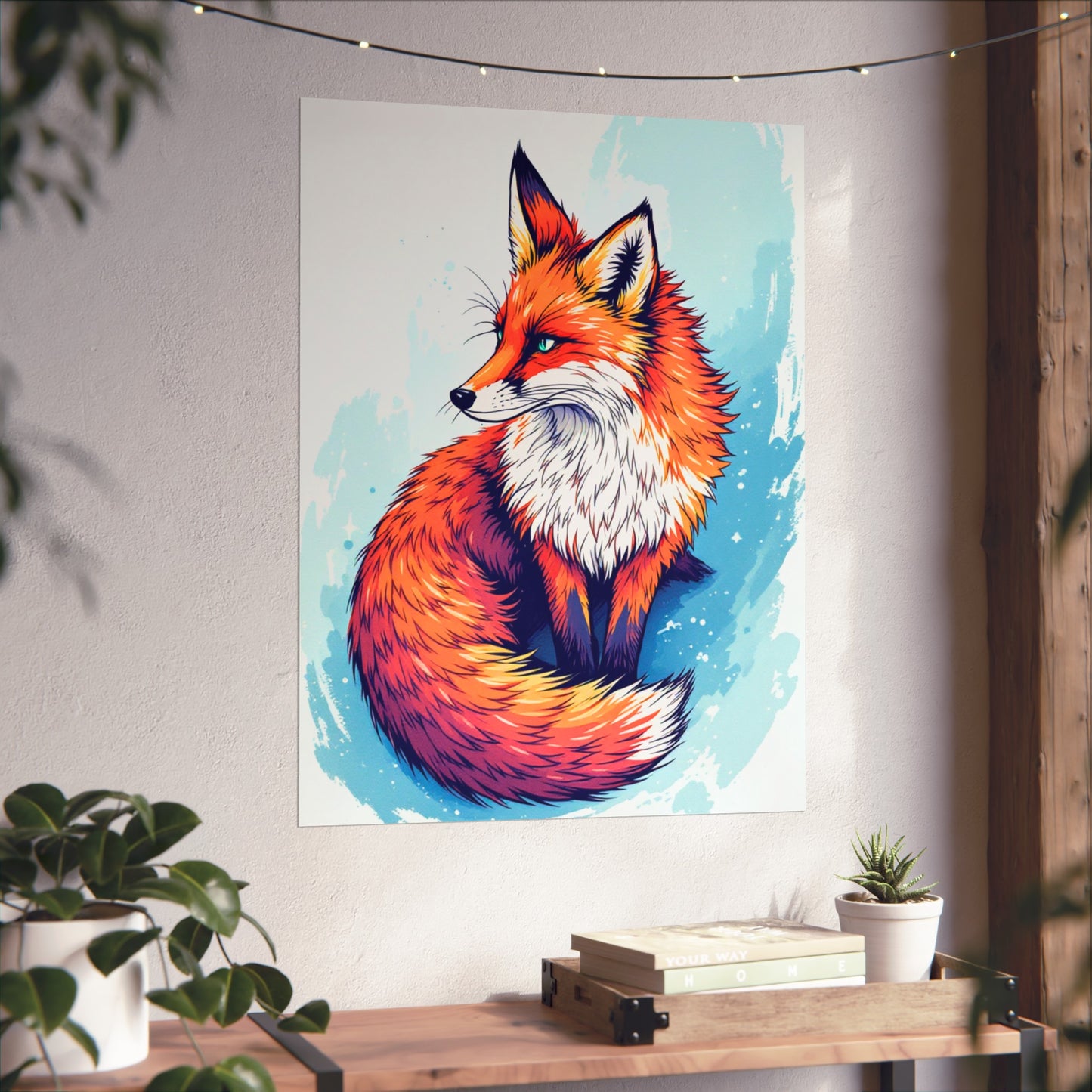 Vibrant Fox Illustration - Bold Artistic Wildlife