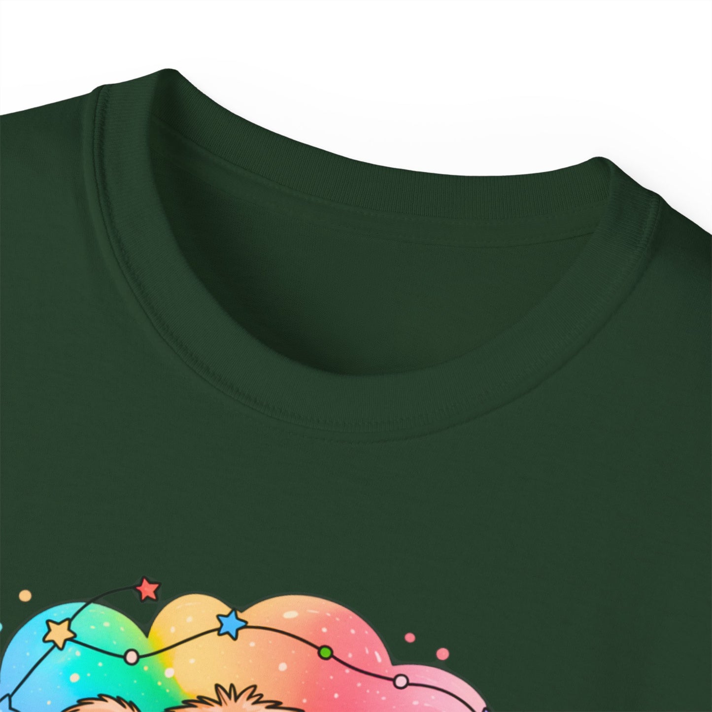 Bearly Awake Teddy Bear Tee | Cute Coffee Bear Wrapped in Rainbow Blanket