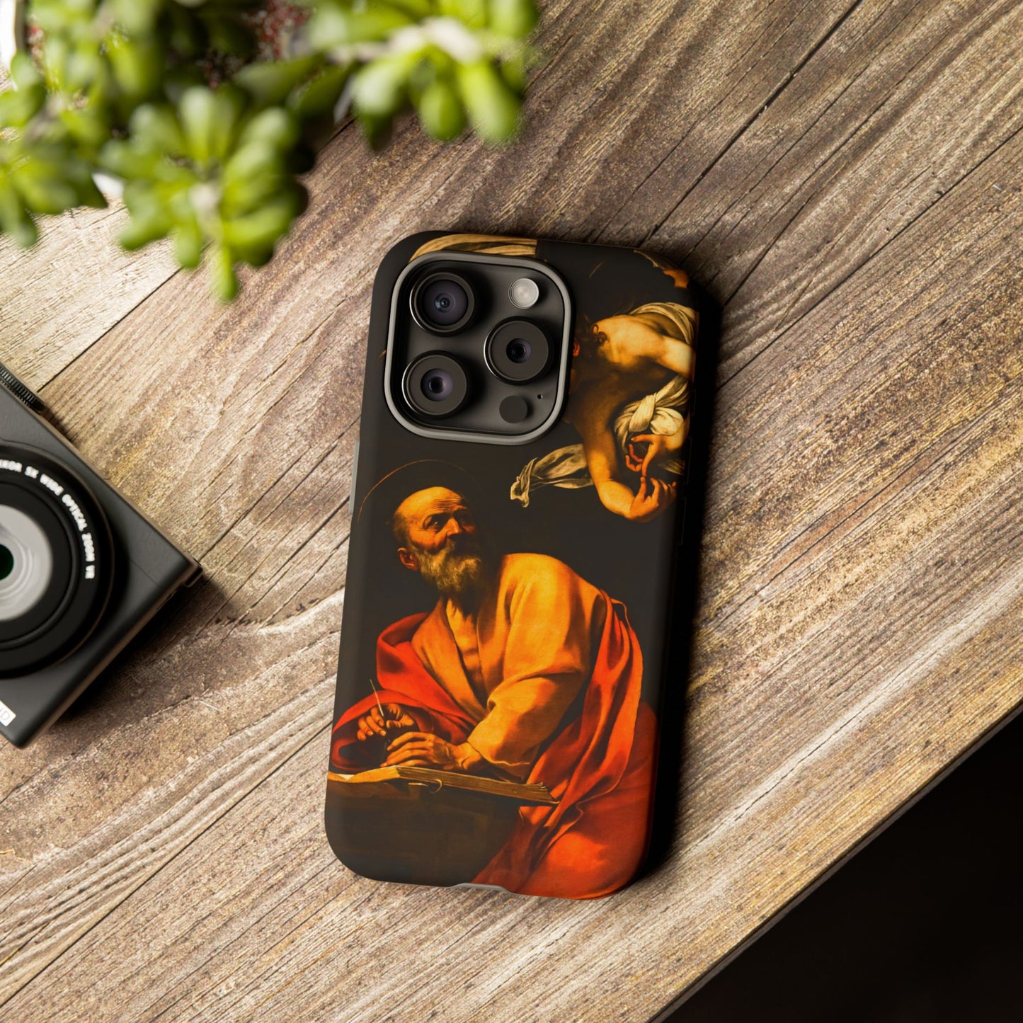 Tough Phone Case for iPhone, Samsung and Google Pixel - Caravaggio, Inspiration of St. Matthew (1602)