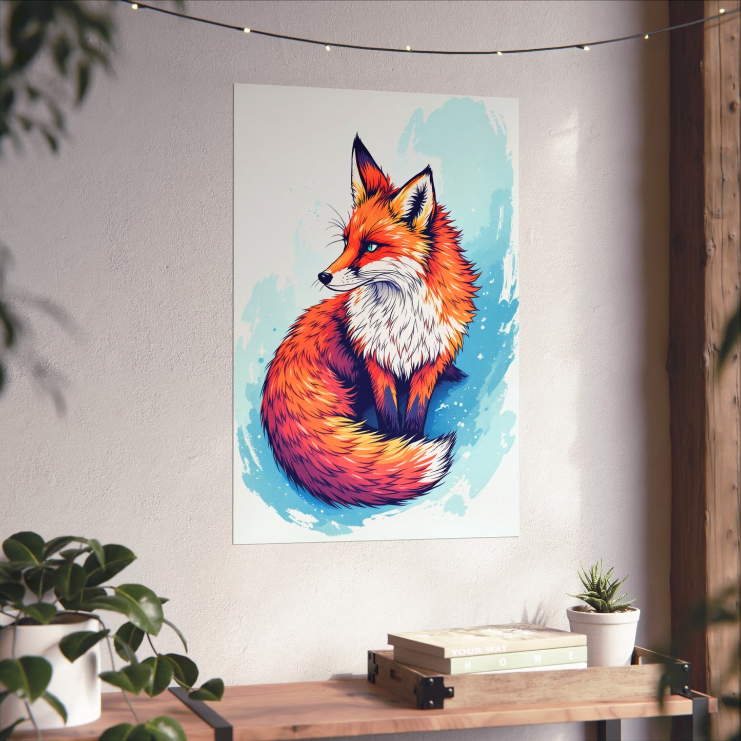 Vibrant Fox Illustration - Bold Artistic Wildlife