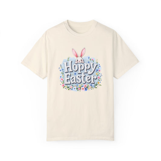 Comfort Colors 1717 Unisex Garment-Dyed T-shirt - Hoppy Easter Bunny Peek