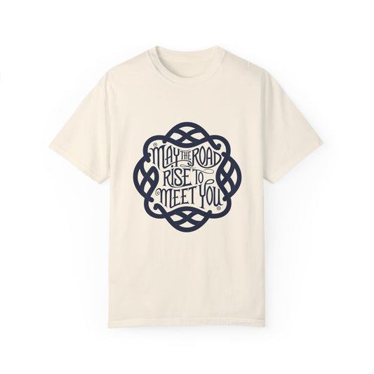 Comfort Colors 1717 Unisex Garment-Dyed T-shirt - May the Road Rise to Meet You – Celtic Knotwork Irish Blessing Tee