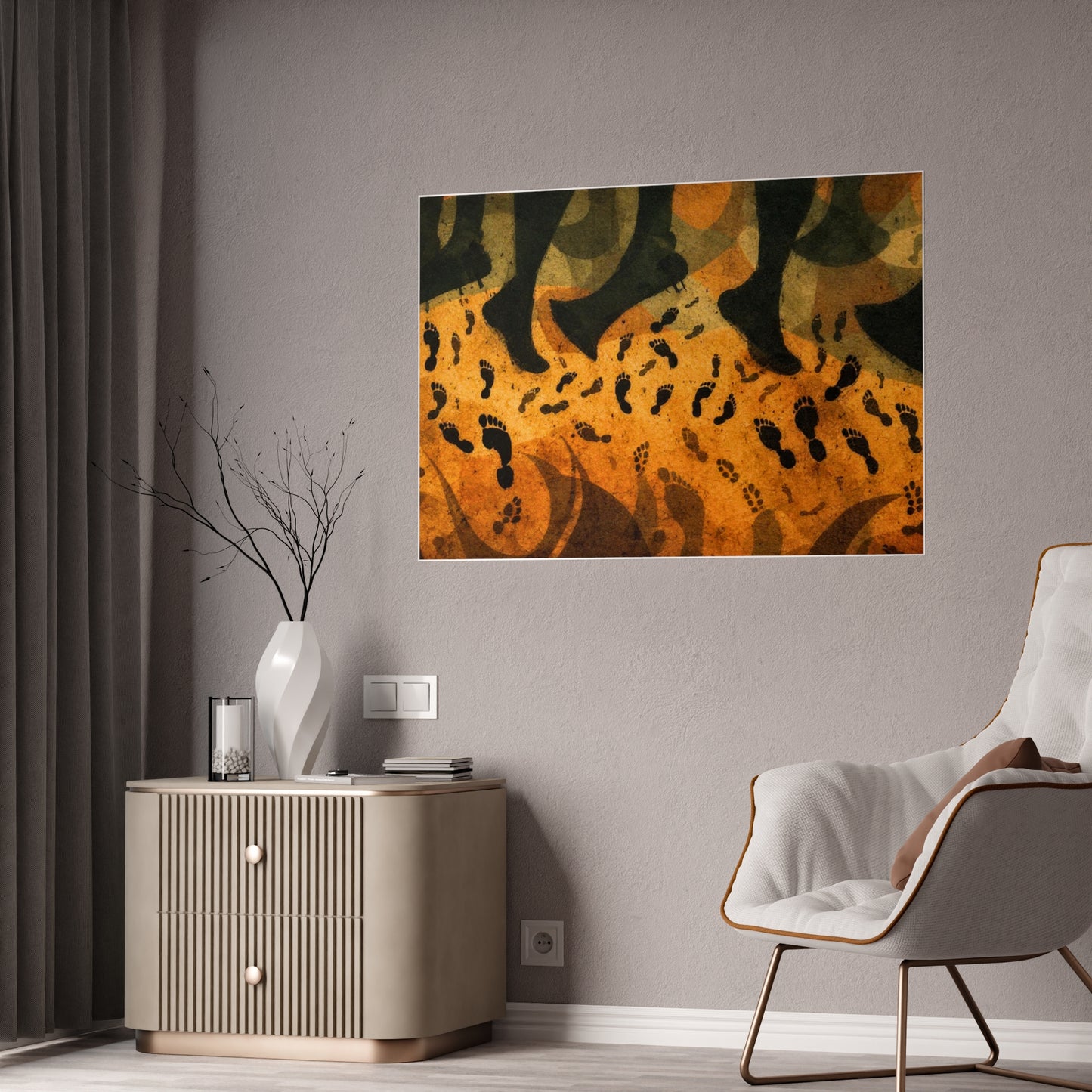 Jazz-Inspired Glossy Poster Art | Footprints in Color
