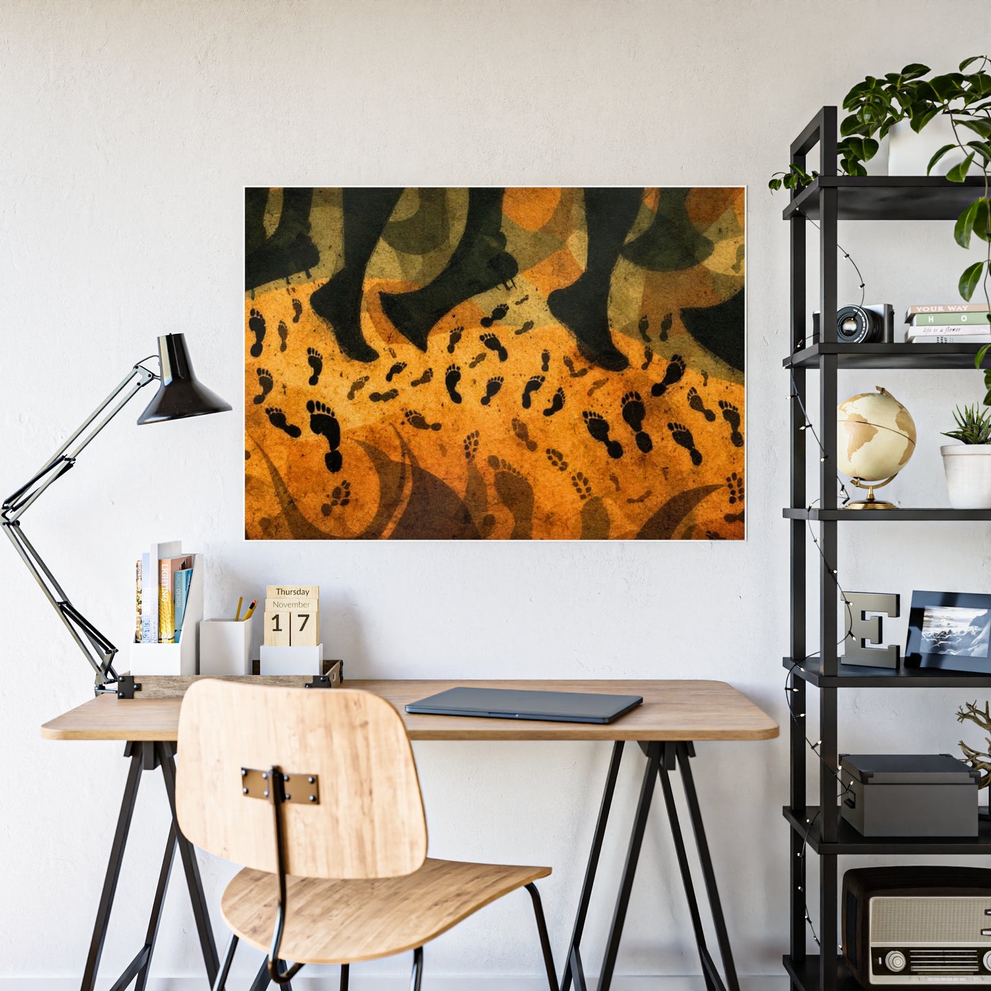 Jazz-Inspired Glossy Poster Art | Footprints in Color