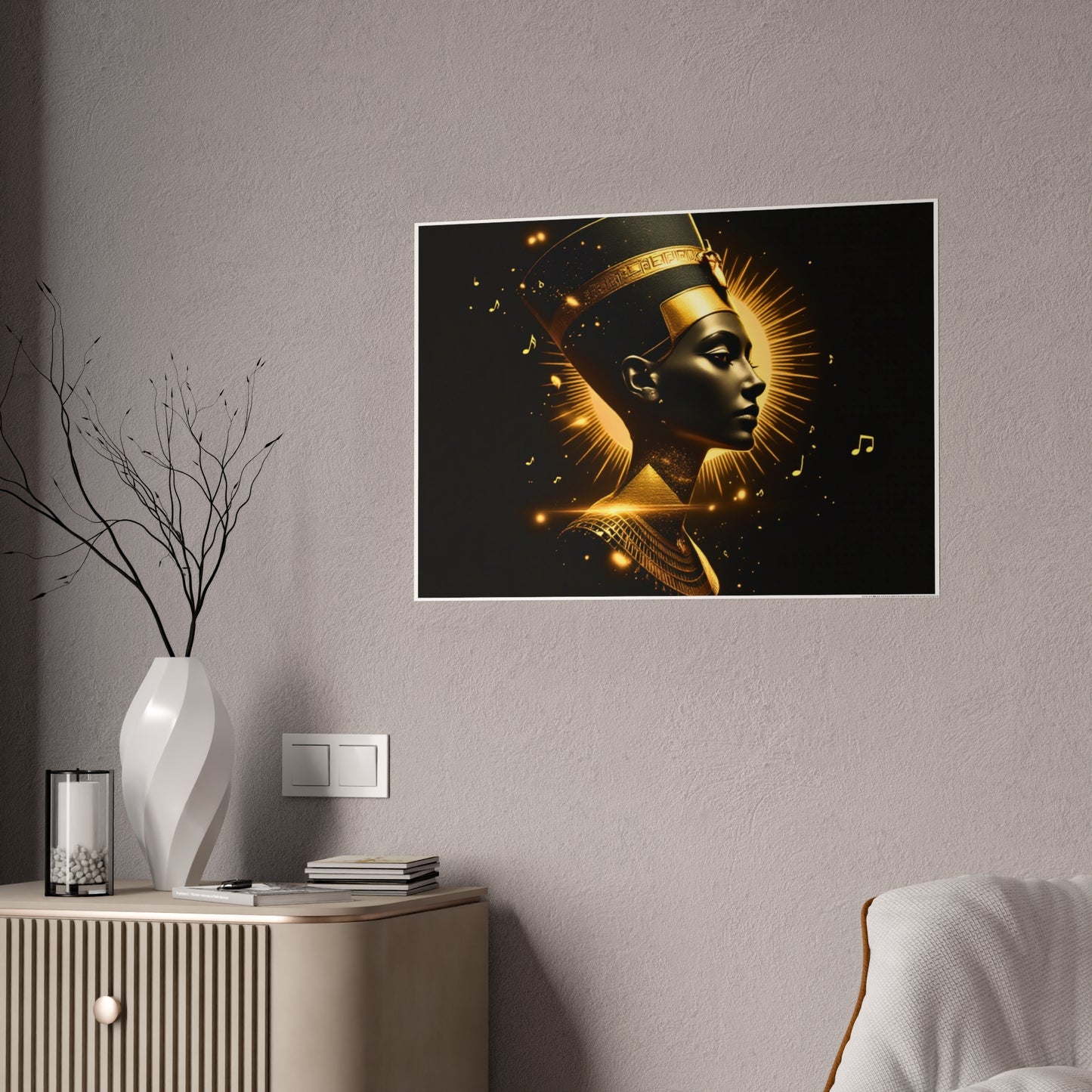 Jazz-Inspired Glossy Poster Art | Nefertiti Reimagined