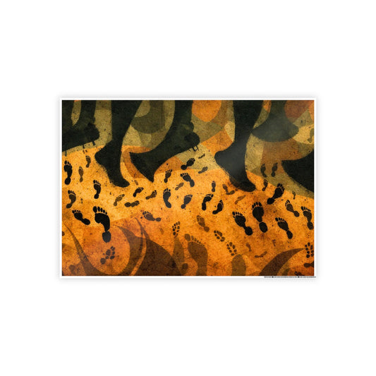 Jazz-Inspired Glossy Poster Art | Footprints in Color