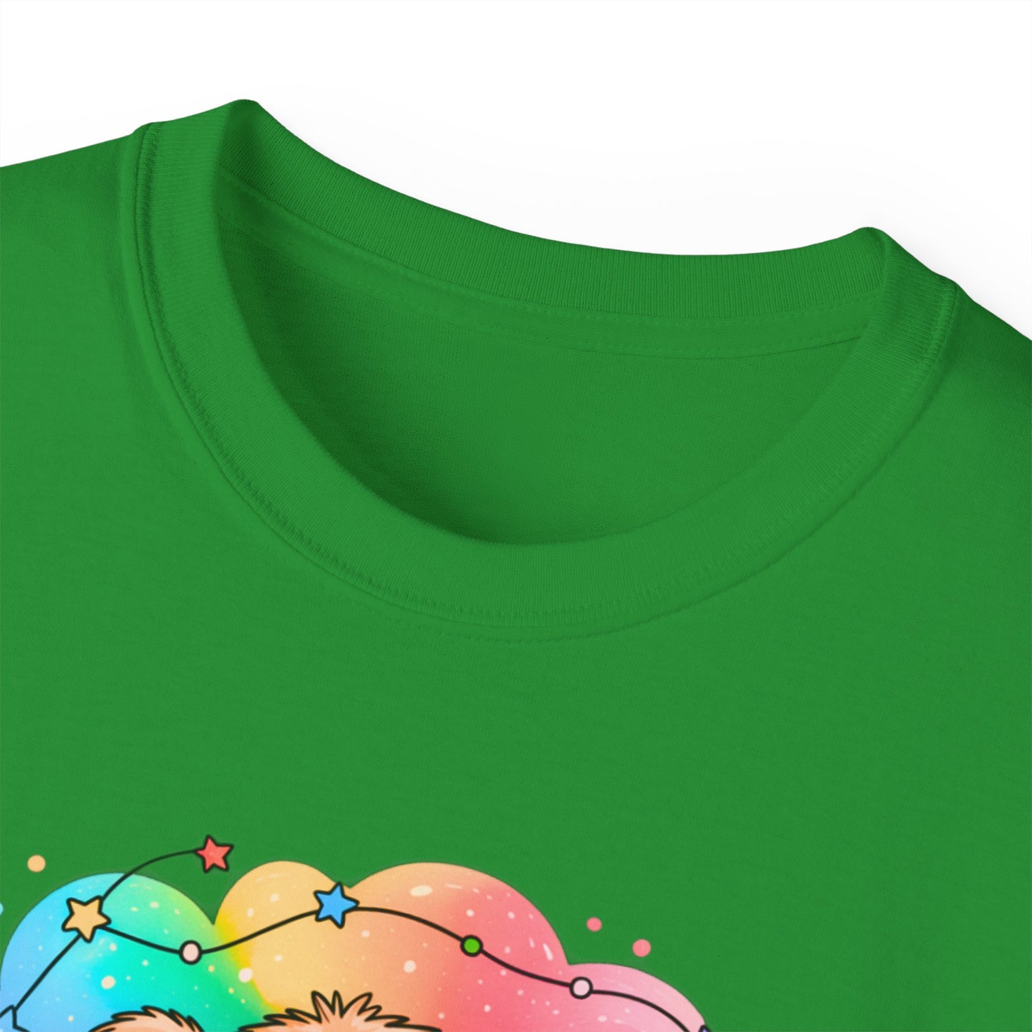 Bearly Awake Teddy Bear Tee | Cute Coffee Bear Wrapped in Rainbow Blanket