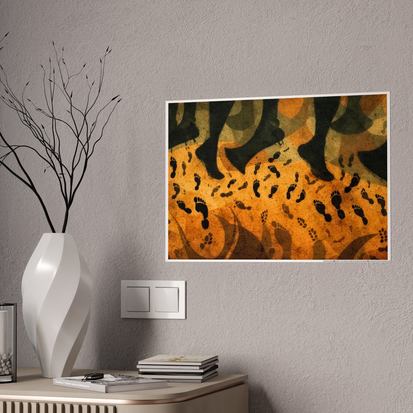 Jazz-Inspired Glossy Poster Art | Footprints in Color