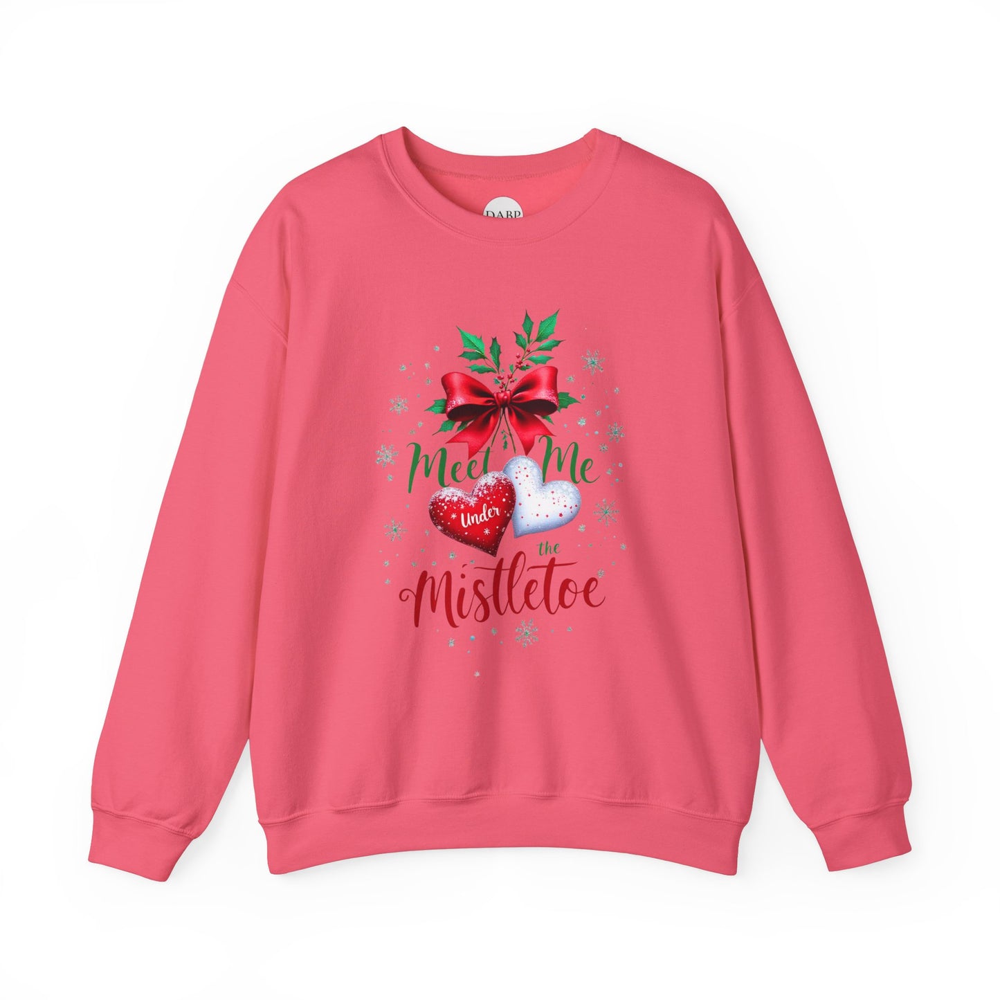 Sudadera unisex de cuello redondo Heavy Blend™ - Meet Me Under the Mistletoe - Vacaciones románticas