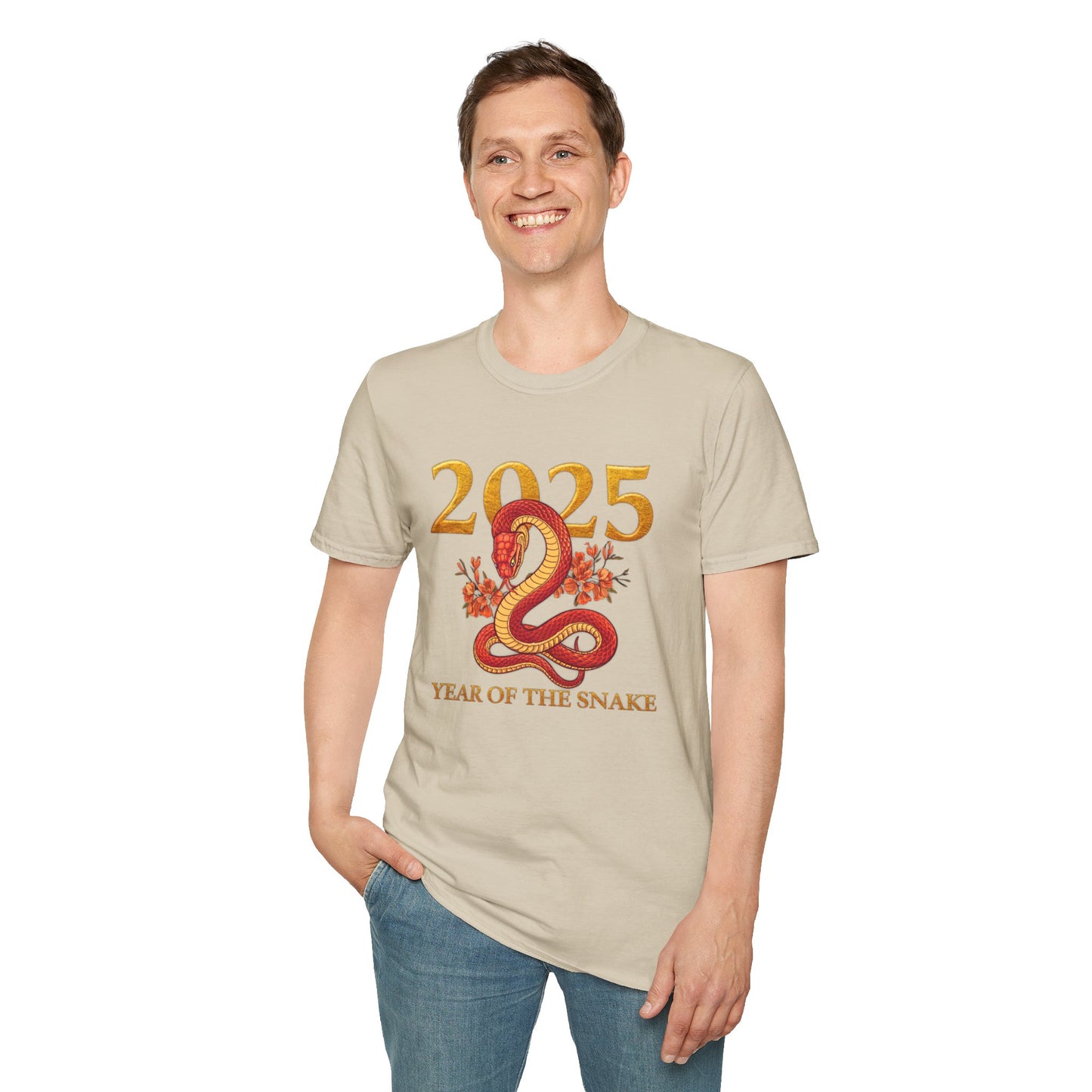 Gildan 64000 Unisex Softstyle Short-sleeve Tee | 2025 Year of the Snake Chinese New Year Design