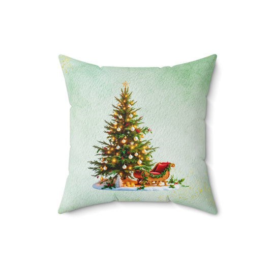 Elegant Christmas Tree Pillow – Luxury Sleigh Design