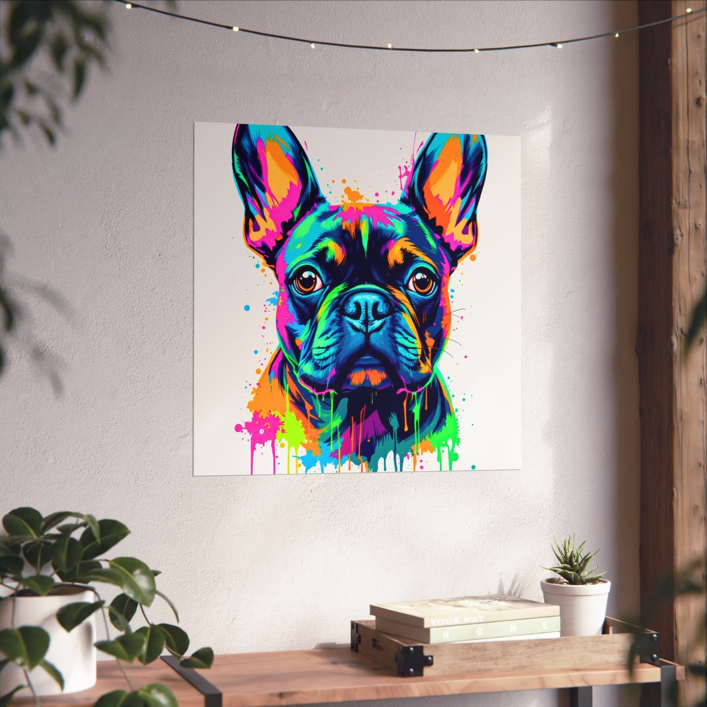 Neon Drip French Bulldog - Vibrant Pop Art
