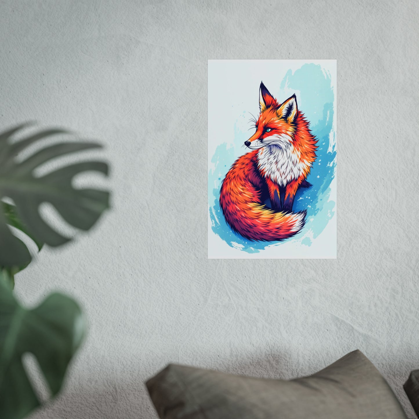 Vibrant Fox Illustration - Bold Artistic Wildlife